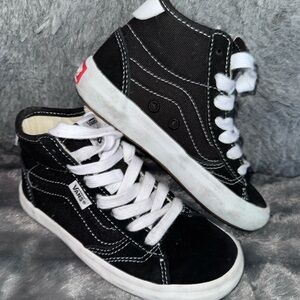 Vans Kids Black and White High-Top Canvas Sneakers